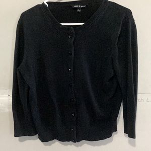 Black cable and gauge sweater. Size L